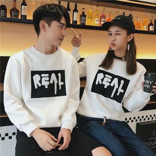 Couple Matching Letter Applique Sweatshirt