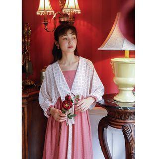 Long-sleeve Two Tone Hanfu Midi Dress