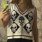 V-neck Skull Sweater Vest