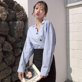 Long-sleeve Button-front Shirt