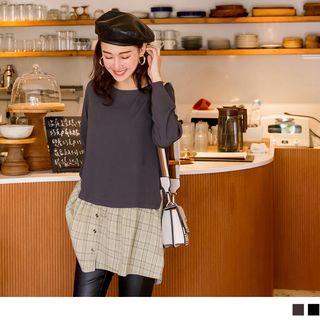 Check Panel Pullover
