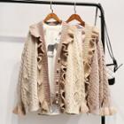 Ruffle Cable Knit Cardigan