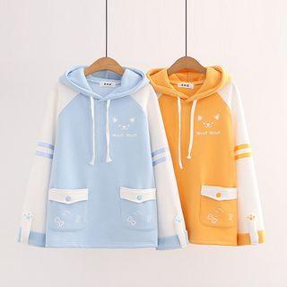 Dog Print Two-tone Hoodie