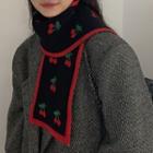 Cherry Pattern Knit Scarf