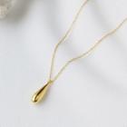 925 Sterling Silver Droplet Necklace Gold - One Size