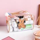 Bear Print Transparent Makeup Pouch Bear - Transparent - One Size