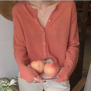 Plain Button Jacket Cherry Pink - One Size