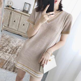 Short-sleeve Mini Knit Dress