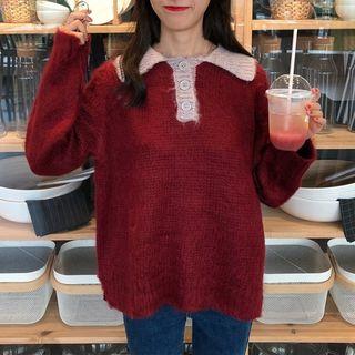 Chunky Knit Placket Sweater