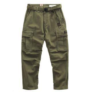 Multi-pocket Gathered Cuff Pants