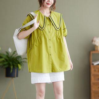Puff-sleeve Sailor-collar Shirt