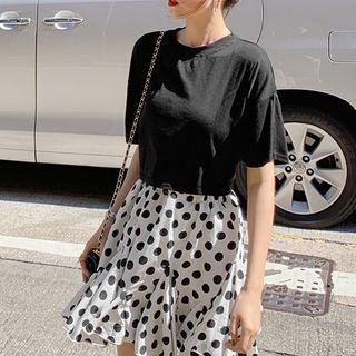 Cut Out Zip Detail Short-sleeve T-shirt