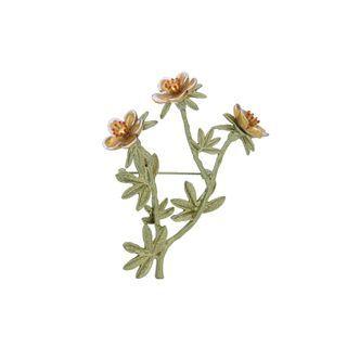 Fashion And Elegant Enamel Flower Brooch Silver - One Size