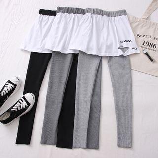 Mock Two-piece Brushed Leggings