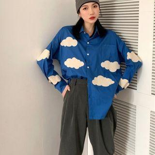 Long-sleeve Cloud Applique Shirt