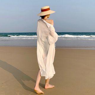 Chiffon Long Cover-up White - One Size