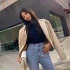 Peaked-lapel Tassel-trim Pleather Jacket