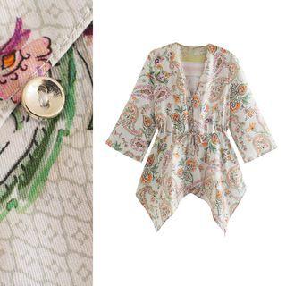Paisley Print Asymmetrical Shirt