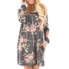 Floral Hooded Pullover Dress