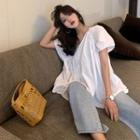 Shirred Loose-fit Short-sleeve Top