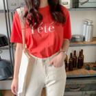 Letter-printed T-shirt Red - One Size