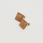 Wooden Square Earrings Brown - One Size