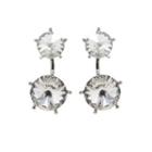 Twin Crystal Earrings White - One Size