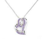 ?adorable Heart? 925 Sterling Silver Purple Cz Heart Necklace