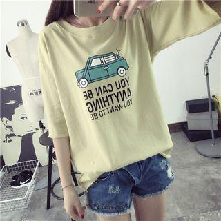 Print 3/4 Sleeve T-shirt
