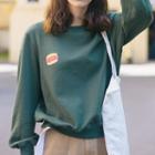 Burger Embroidered Pullover