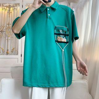 Short-sleeve Pvc Pocket Polo Shirt