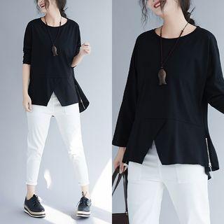 Long-sleeve Side Zip Top