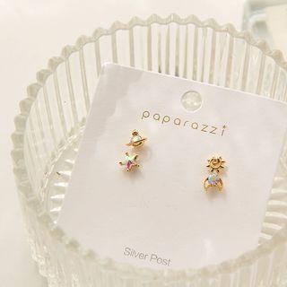 Alloy Planet Moon & Star Earring