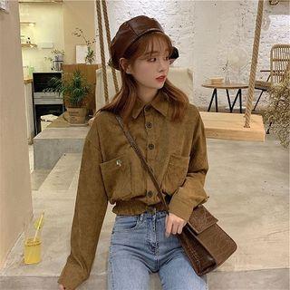 Cropped Corduroy Shirt As Shown In Figure - One Size