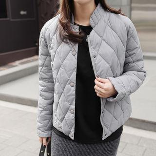 Stand-collar Snap-button Quilted Jacket