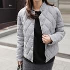 Stand-collar Snap-button Quilted Jacket