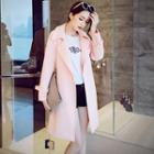 Open-front Belted Plain Jacket