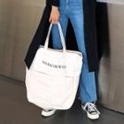 Letter-print Pocket-front Shopper Bag