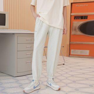 Letter Embroidered Cropped Joggers