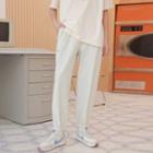 Letter Embroidered Cropped Joggers