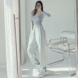 Drawstring-hem Loose-fit Sweatpants In 9 Colors