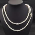 Faux Pearl Layered Necklace 1 Pc - Q51 - White - One Size