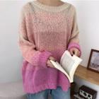 Ombr  Open-knit Sweater Pink - One Size