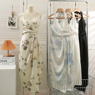 Waist-details Midi Halter Dress In 5 Colors