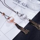 Tassel Faux Pearl Long Necklace