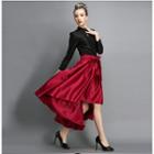 Long Sleeve Tie-waist Plain Dress