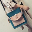 Set: Color Panel Shoulder Bag + Zip Pouch