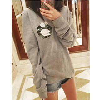 Rose Embroidered Sweatshirt