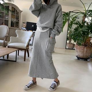 Hoodie & Maxi Cargo Skirt Set