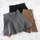 High-waist Mini A-line Pleated Skirt